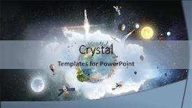  Presentation with moon - Beautiful slide deck featuring sun moon - our earth planet mixed media backdrop and a light blue colored foreground