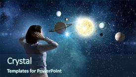  Presentation with ears - PPT theme having sun moon - young woman covering her ears background and a  colored foreground