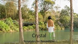  Presentation with moon trees - Amazing PPT theme having sun moon lake nantou taiwan backdrop and a coral colored foreground