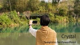  Presentation with take - PPT theme enhanced with sun moon lake nantou taiwan background and a yellow colored foreground