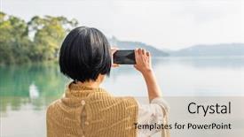  Presentation with sun and moon - Presentation design consisting of sun moon lake nantou taiwan background and a coral colored foreground