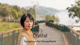  Presentation with taiwan china - Slide set with sun moon lake nantou taiwan background and a coral colored foreground