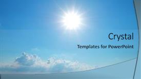  Presentation with sea sun - PPT theme featuring sun ocean - sea and sky nature composition background and a light blue colored foreground