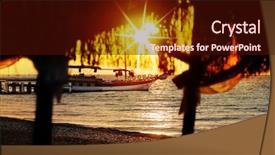  Presentation with sun bathers - PPT layouts featuring sun on beach at sunday background and a wine colored foreground
