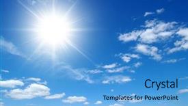  Presentation with sky sun - Cool new PPT layouts with sun on blue sky backgrounds backdrop and a teal colored foreground