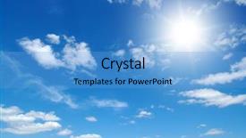  Presentation with sun rays on blue sky - Presentation enhanced with sun on blue sky backgrounds background and a teal colored foreground