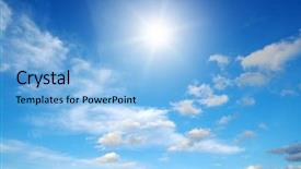  Presentation with sun rays on blue sky - Presentation theme consisting of sun on blue sky backgrounds background and a light blue colored foreground