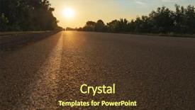  Presentation with asphalt road - PPT layouts with sun over asphalt road soft background and a tawny brown colored foreground