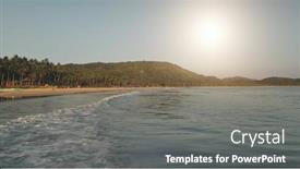  Presentation with cinematic - Amazing presentation having sun-over-ocean-bay-waves backdrop and a gray colored foreground