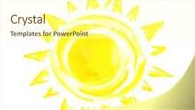  Presentation with sun bathers - Colorful PPT theme enhanced with sun painting on white background backdrop and a cream colored foreground