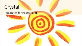  Presentation with sun - Beautiful slide deck featuring sun painting on white background backdrop and a blonde colored foreground