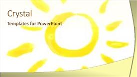  Presentation with sun - Theme featuring sun painting on white background background and a cream colored foreground