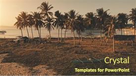  Presentation with vessels - Amazing slide set having sun-paradise-island-aerial-traditional backdrop and a tawny brown colored foreground