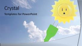  Presentation with green technology - Theme consisting of sun plugged house - green technology solar energy background and a light blue colored foreground