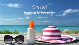  Presentation with hat - Slide deck consisting of sun protect - hat and sunglasses background and a teal colored foreground