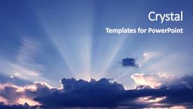  Presentation with light rays - Colorful theme enhanced with sun rays at sunset backdrop and a ocean colored foreground