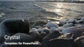  Presentation with reflecting - Presentation theme with sun rays reflecting on stones background and a dark gray colored foreground