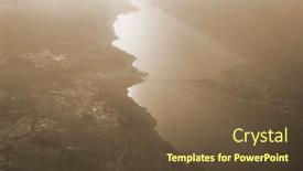  Presentation with flight - Slide set featuring sun-reflection-in-blacksea background and a tawny brown colored foreground