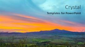  Presentation with pink sky - Slides with sun-rises-incredible-clouds background and a light blue colored foreground