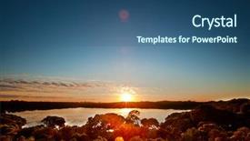  Presentation with sun rise - Slide deck consisting of sun rises over a peaceful background and a ocean colored foreground
