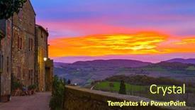  Presentation with architectural - Slides consisting of sun-rises-the-stunning-landscape background and a wine colored foreground