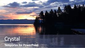  Presentation with earth rising sun illustration - Colorful PPT theme enhanced with sun rising above the swan backdrop and a  colored foreground