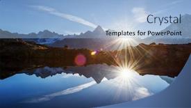  Presentation with lac - Colorful PPT theme enhanced with sun-rising-on-chesery-lake backdrop and a light blue colored foreground