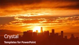  Presentation with los angeles - Beautiful slides featuring sun rising over los angeles backdrop and a tawny brown colored foreground