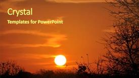  Presentation with sky sun - Slide deck having sun rising over rural landscape background and a crimson colored foreground