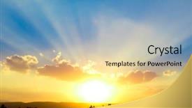  Presentation with sky sun - Theme consisting of sun rocketing to the sky background and a lemonade colored foreground