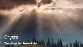  Presentation with illuminate - Beautiful PPT layouts featuring sun-s-rays-break-through backdrop and a ocean colored foreground