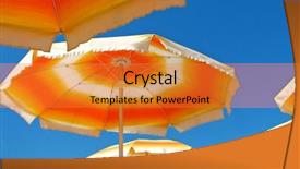  Presentation with umbrella - Presentation design with sun safety - beach umbrella background and a  colored foreground