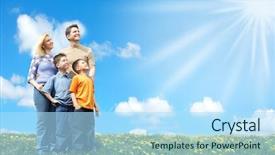  Presentation with dark blue sky stars - Presentation theme with 3d red banner like button with white text sale and 20 percentages business concept background and a coral colored foreground