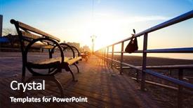  Presentation with coney island - Colorful slide set enhanced with sun set - bench on coney island boardwalk backdrop and a wine colored foreground