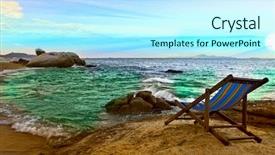  Presentation with sea sun - Beautiful slides featuring sun set sea - evening view backdrop and a cool aqua colored foreground