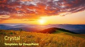  Presentation with magical - PPT layouts consisting of sun-sets-over-the-mountain background and a tawny brown colored foreground