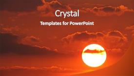  Presentation with fiery - Audience pleasing PPT theme consisting of sun setting in fiery sunset clouds backdrop and a tawny brown colored foreground