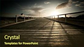  Presentation with sea sun - Beautiful slides featuring sun setting over jetty backdrop and a tawny brown colored foreground