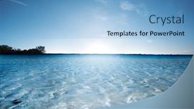  Presentation with water sun - Beautiful theme featuring sun setting over peaceful water backdrop and a light blue colored foreground