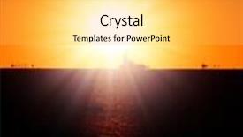  Presentation with sea sun - Beautiful slides featuring sun setting sea and sky backdrop and a light gray colored foreground