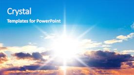  Presentation with paradise - Beautiful slides featuring gold new start - idyllic paradise early morning backdrop and a teal colored foreground