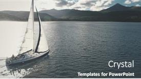  Presentation with luxury yacht - Cool new slide deck with sun-shine-over-yacht backdrop and a dark gray colored foreground