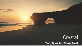  Presentation with cinematic - Slide set featuring sun-silhouette-of-rock-wall background and a dark gray colored foreground