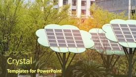  Presentation with sun power - Slide deck featuring sun-solar-power-street-panel background and a tawny brown colored foreground