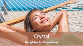  Presentation with tan - Slide deck having sun tan sleeping woman background and a coral colored foreground