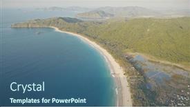  Presentation with nature sun trees - Audience pleasing slide deck consisting of sun-tropic-seascape-of-sea backdrop and a ocean colored foreground