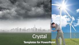  Presentation with composite - Amazing PPT theme having sun wind energy - composite image of businessman pushing backdrop and a tawny brown colored foreground