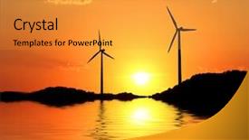  Presentation with sun energy - PPT theme having sun wind energy - light mills background and a  colored foreground