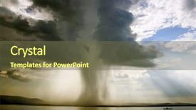 Presentation with tornado - PPT theme having sun wind rain storm - beginning of the tornado background and a tawny brown colored foreground