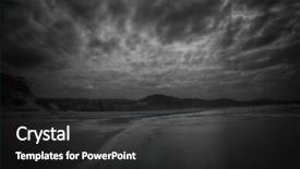  Presentation with dark - Audience pleasing presentation theme consisting of sun wind rain storm - dark view over a beach backdrop and a  colored foreground
